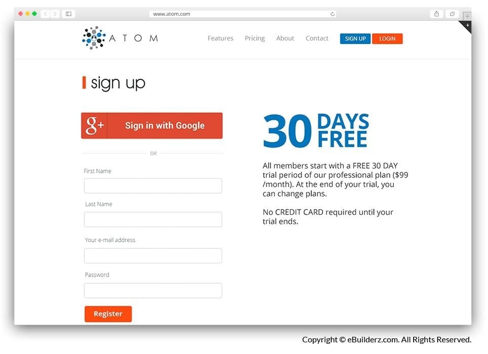 try atom sign up ebuilderz