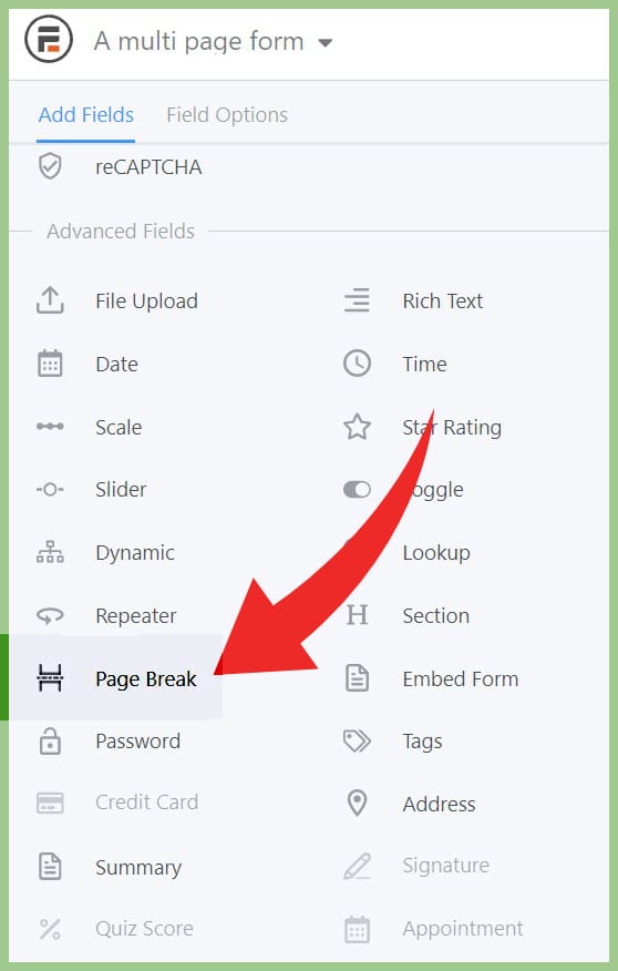 Multi step form- Formidable Forms Page Break