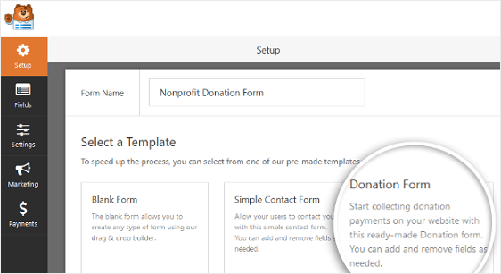 Donation form- Create donation form