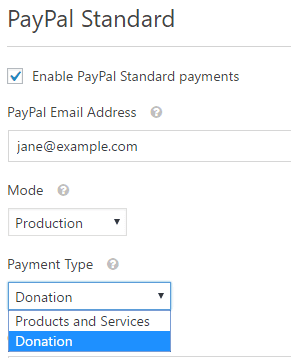 Donation form - Paypal standard