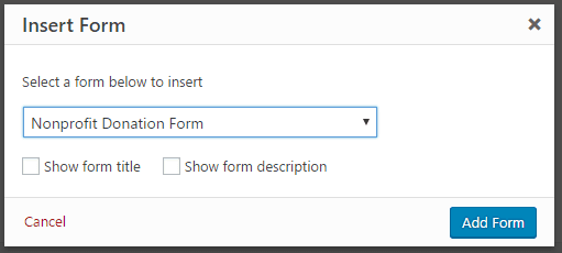 Donation form