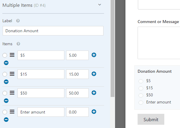 Donation form - Preview 
