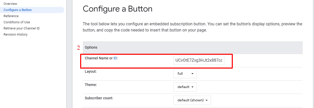 Subscribe Button- Configure a Button     
