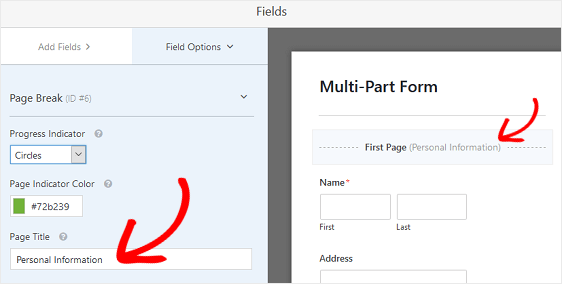 wordpress multi page form