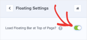 website notification bar - Put Floating Bar on the Top of the Page