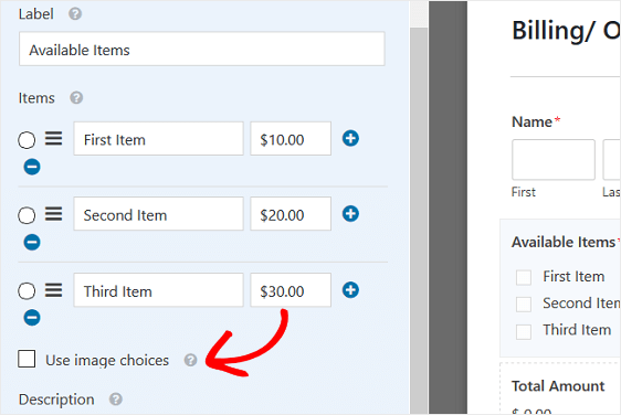 order form - Billing