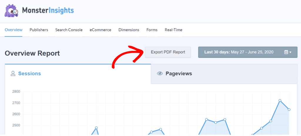 export google analytics data - report