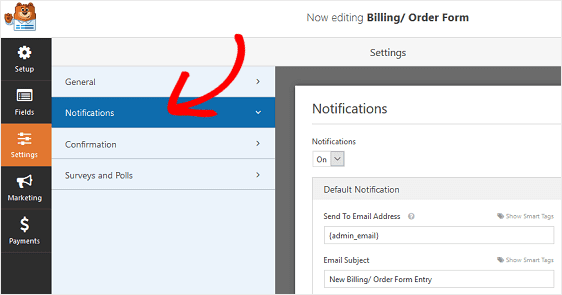 order form - Billing option