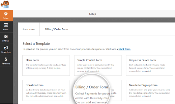 order form - Billing Order Form Template