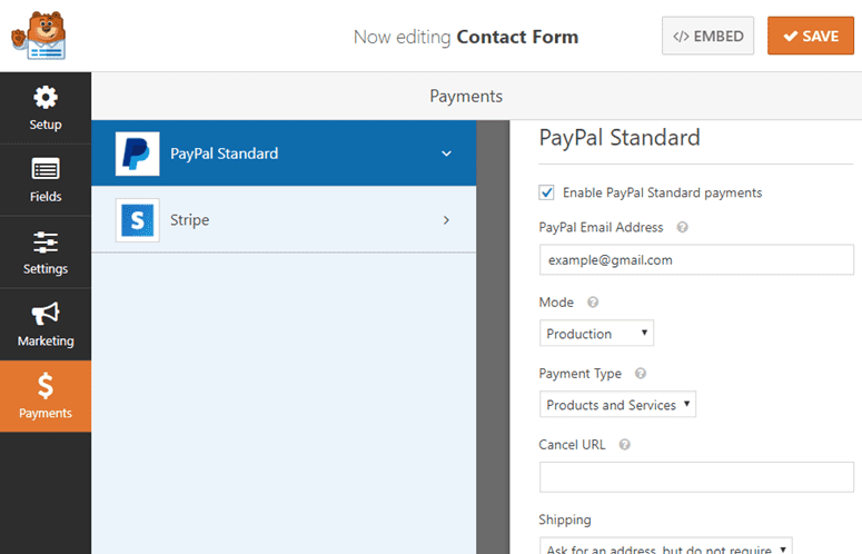 Best Form Builder-Receive Payments Form