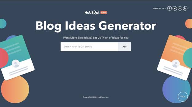Blogging Tools-blog ideas generator from hubspot