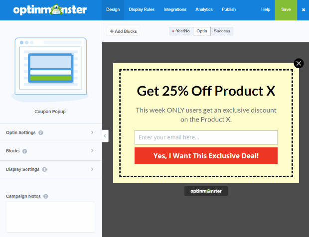 Popup sales-Customize Your Popup Coupon