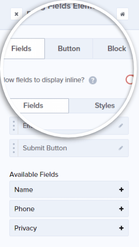 Popup sales-Editing Fields Element
