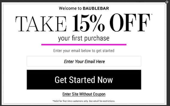 Popup sales-popup coupon 1