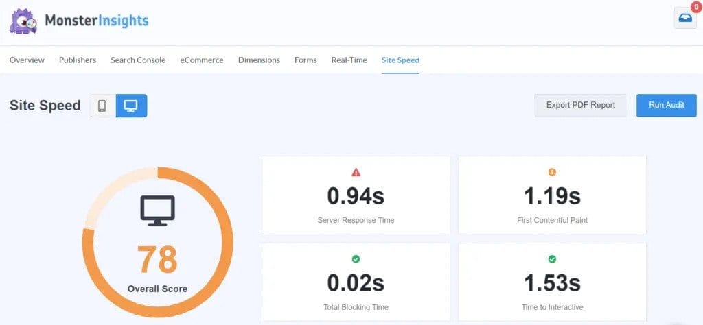 Google ranking- Site Speed Report