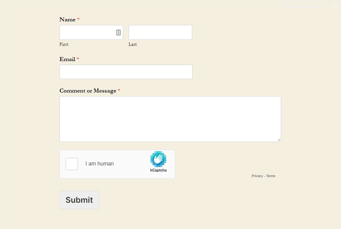  WPforms captcha-forntend website form