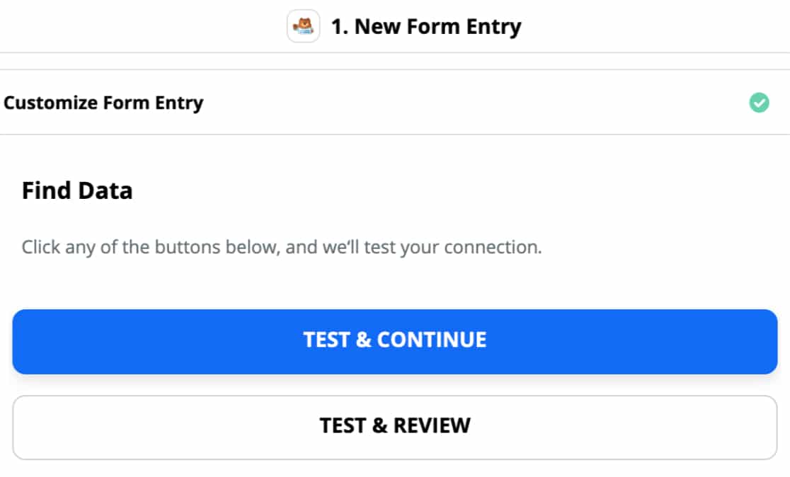 test and continue - zapier api