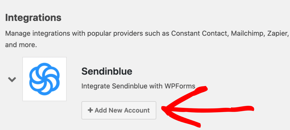 Integrations - sendinblue email marketing