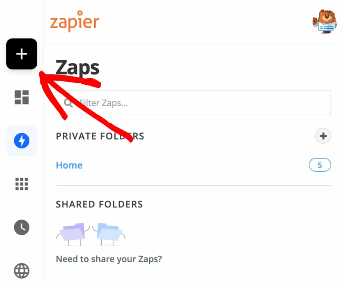 logging into your Zapier account 