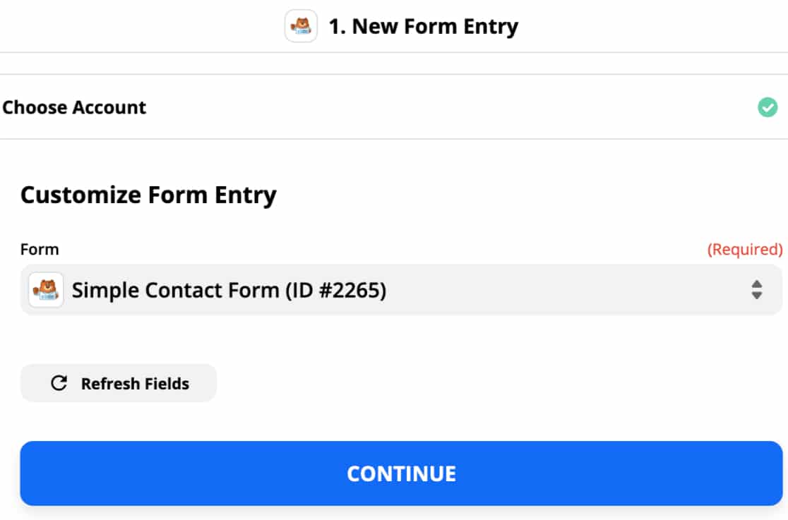 customize form entry - zapier api