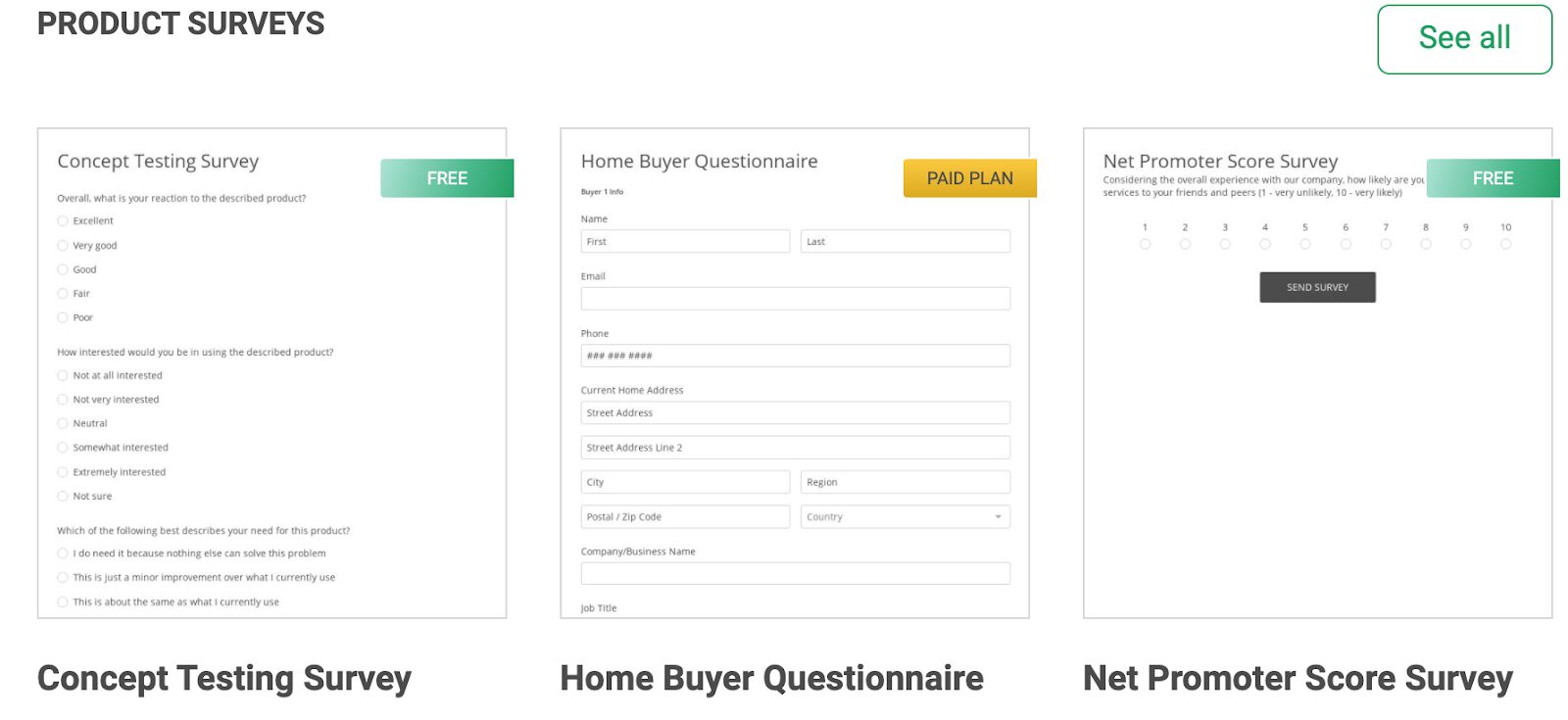 product surveys-content survey