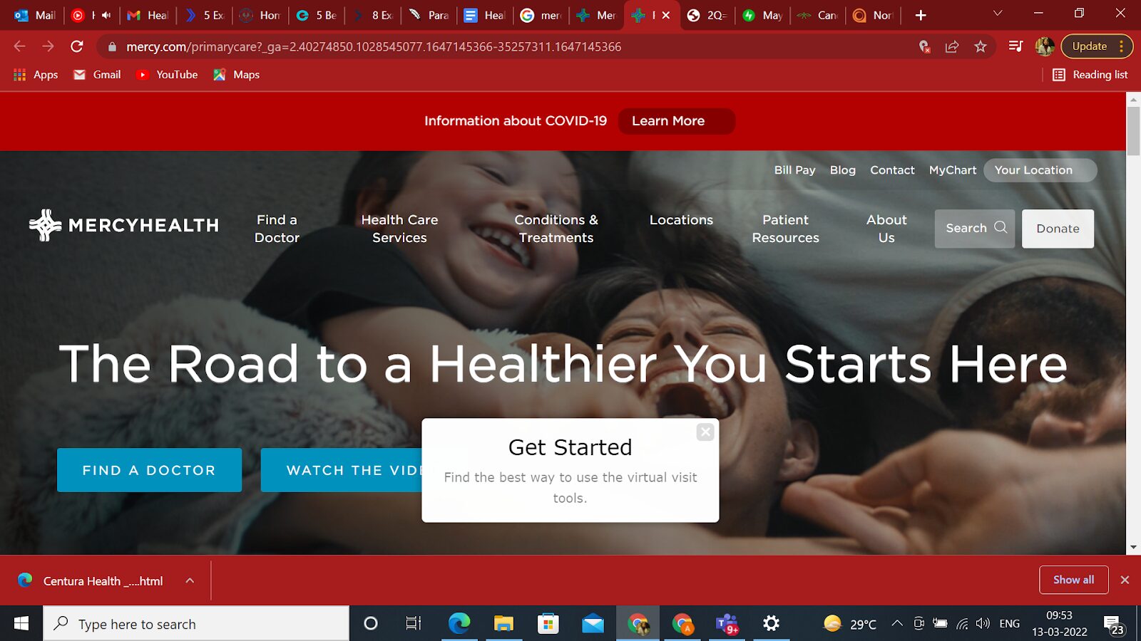 Mercy Health-healthcare website design
